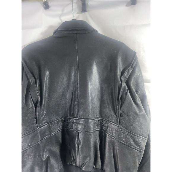 Vintage B-52 Jacket Mens Size Extra Large XL Black Leather Bomber‎ Flight - Picture 14 of 15